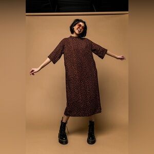 Leopard Print Midi Dress